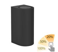 Applique ALSE Faretto per esterni in alluminio nero rotondo + 2 LED