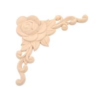 Applique Angolare in Legno per Mobili, Finitura Grezza Beige | Intaglio Classico, Superficie Liscia e Levigata, per Restauro Armadi e Cornici, Stile Vintage