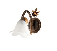 Applique Arte Povera Cestino 1 Luce Marrone e Bianco LuceArt Classic