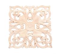 Applique artistica in legno a forma di fiore per mobili, finitura liscia, per porte e armadi, decorazione (20 x 20 cm)