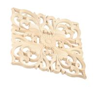 Applique artistica in legno a forma di fiore per mobili, finitura liscia, per porte e armadietti, decorazione (15 x 15 cm)