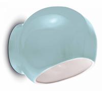 Applique Vintage Decò Ayrton Ceramica Azzurro 1 Luce E27