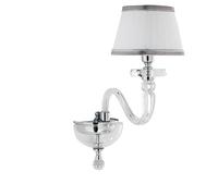 APPLIQUE BACH 1 LUCE CRISTALLO E CROMO H.36CM CON PARALUME