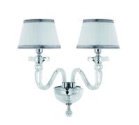 APPLIQUE BACH 2 LUCI CRISTALLO E CROMO ATTACCO E14 CON PARALUMI