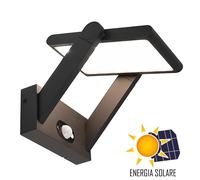 Applique batteria LED lampada parete solare IP54 sensore crepuscolare movimento