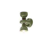 Applique Vintage Decò Berimbau Ceramica Verde Salvia 2 Luci E14
