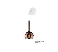 APPLIQUE BIANCO 1 LUCE PICCOLA VETRO RAME 1155BI-A-RA