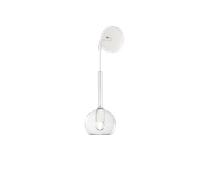 APPLIQUE BIANCO 1 LUCE PICCOLA VETRO TRASPARENTE 1155BI-A-TR