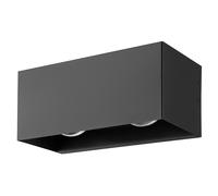 Applique Biemissione Esterno Moderna Lesmo Alluminio Nero Led