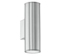Applique Biemissione Esterno Moderna Riga Acciaio Argento Gu10