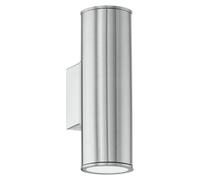 Applique Biemissione Esterno Moderna Riga Acciaio Argento Gu10