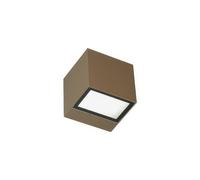 Applique Biemissione in alluminio pressofuso BOX APPLIQUE MINI 5,5W 5,5W LED 3000K Dimensioni 9x8,5xh 8,5 cm Diffusori in vetro trasparente colore CAFFE' CAFFE'