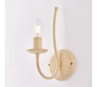 Applique Botte in ferro laccato avorio con decorazione decapè 1 luce , altezza 31 Cm, larghezza 21 Cm Avorio