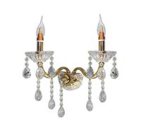 APPLIQUE CANDELABRO GOCCE PENDENTI CRISTALLO ACRILICO 2 BRACCI ATTACCO E14 E35