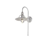 Applique Cantina Stile Industrial 1 Luce Ferro Bianco E Argento