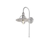 Applique Cantina Stile Industrial 1 Luce Ferro Bianco E Argento