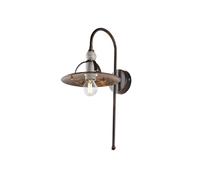 Applique Cantina Stile Industrial 1 Luce Ferro Marrone E Oro