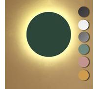 Applique circolare a LED, applique da parete rotonda moderna e semplice, mini illuminazione interna in metallo, 15 cm, 8 W, verde e bianco caldo, ideale for camera da letto, soggiorno, scale(Green War