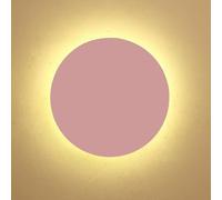 Applique circolare a LED, applique da parete rotonda moderna e semplice, mini illuminazione interna in metallo, 15 cm, 8 W, verde e bianco caldo, ideale for camera da letto, soggiorno, scale(Pink Warm