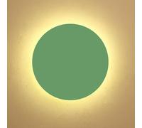 Applique circolare a LED, applique da parete rotonda moderna e semplice, mini illuminazione interna in metallo, 15 cm, 8 W, verde e bianco caldo, ideale for camera da letto, soggiorno, scale(Green Ste
