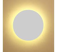 Applique circolare a LED, applique da parete rotonda moderna e semplice, mini illuminazione interna in metallo, 15 cm, 8 W, verde e bianco caldo, ideale for camera da letto, soggiorno, scale(White Nat