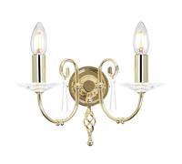 Applique Classica Aegean Acciaio Ottone Lucido 2 Luci E14