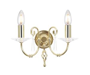 Applique Classica Aegean Acciaio Ottone Lucido 2 Luci E14