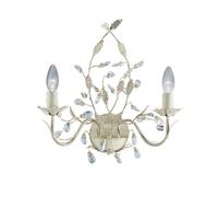 Applique Classica Almandita Acciaio Bianco Vetro Oro 2 Luci E14 [EEK: A++]