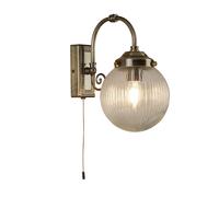 Applique Classica Belvue Acciaio Ottone Vetro Trasparente 1 Luce E14