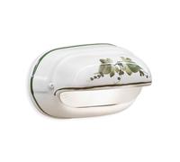 Applique Classica Brindisi Alluminio E Ceramica Bianco Decorato 1 Luce E27