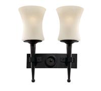 Cartwheel 2Lt Applique - Metallo nero e vetro sabbiato