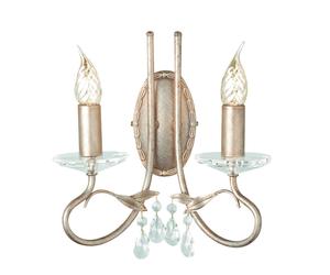 Applique Classica Christina Acciaio Cristallo Oro 2 Luci E14