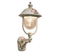 Applique Classica Esterno Bari Metallo Ceramica Bianco Sfumato Oro 1 Luce E27