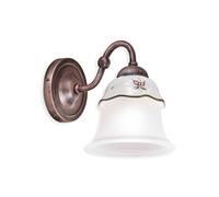 Applique Classica Ferrara Metallo E Ceramica Nero Sfumato Rame 1 Luce E14