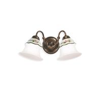 Applique Classica Ferrara Metallo E Ceramica Nero Sfumato Rame 2 Luci E14 [EEK: A++]