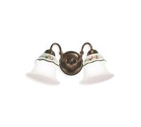 Applique Classica Ferrara Metallo E Ceramica Nero Sfumato Rame 2 Luci E14