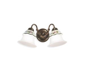 Applique Classica Ferrara Metallo E Ceramica Nero Sfumato Rame 2 Luci E14