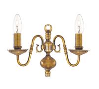 Applique Classica Fiammingo Ottone 2 Luci E14 [EEK: A++]
