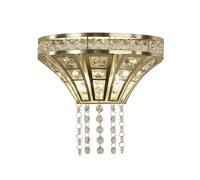 Applique Classica Gemma Acciaio Ottone Cristallo 2 Luci G9