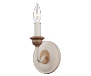 Applique Classica Hartsville Acciaio Gesso Legno Marrone 1 Luce E14