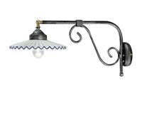 Applique Classica L'Aquila Metallo E Ceramica Nero Sfumato Argento 1 Luce E27 [EEK: A++]