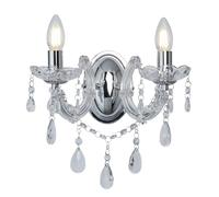 Lampadario da parete in cristallo di vetro Lampada cromata Illuminazione soggiorno Lampada da corridoio Proiettore 399-2