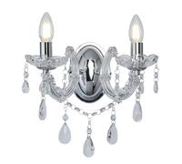 Applique Classica Marie Therese Acciaio Cromo Vetro 2 Luci E14 [EEK: A++]