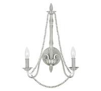 Applique Classica Maryville Acciaio Grigio Slavato Legno 2 Luci E14