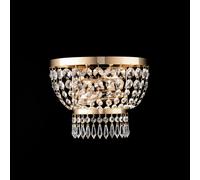 Applique Classica Mozart Metallo E Cristallo Oro 2 Luci E14 [EEK: A++]