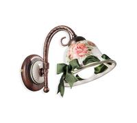 Applique Classica Napoli Metallo E Ceramica Nero Sfumato Rame 1 Luce E14