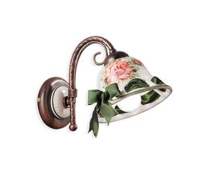 Applique Classica Napoli Metallo E Ceramica Nero Sfumato Rame 1 Luce E14