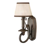 Applique Classica Plymouth Acciaio Bronzo Antico Tessuto 1 Luce E14