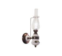 Applique Classica Pompei Ottone E Ceramica Nero Sfumato Rame 1 Luce E14
