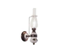 Applique Classica Pompei Ottone E Ceramica Nero Sfumato Rame 1 Luce E14